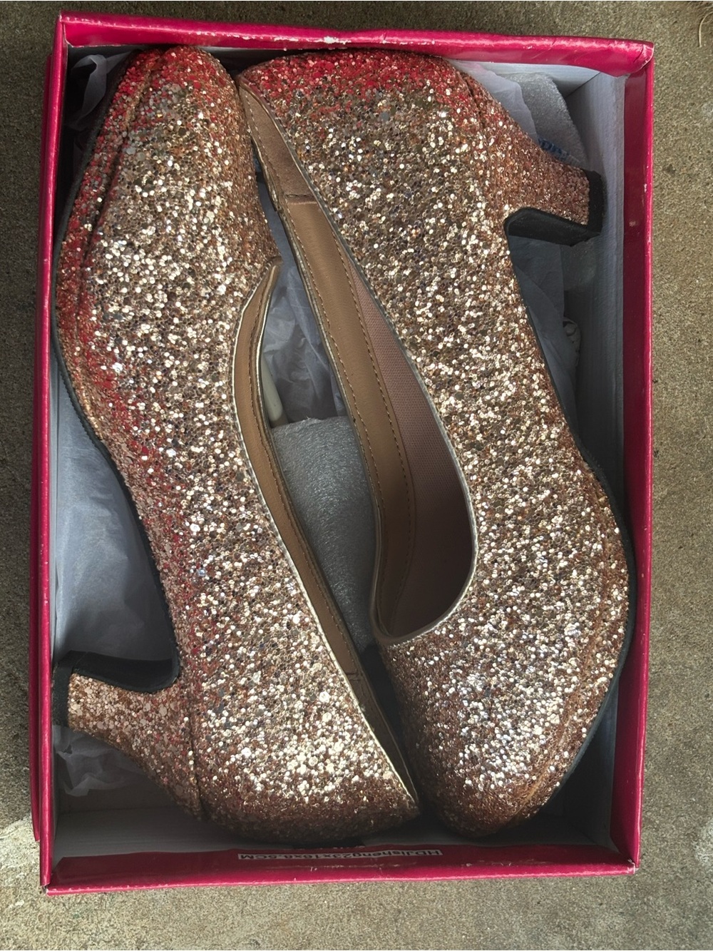 Girls' Glitter Dress Heels in Rose Gold